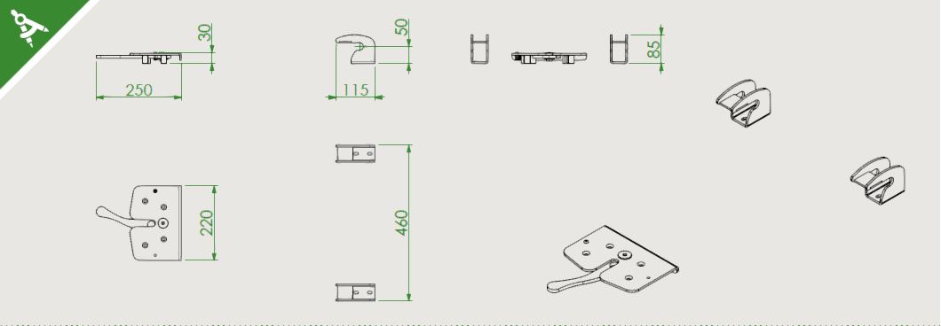 PA-535/2 | Conjunto cierre 3 puntos PA-5352 - Imagen 2